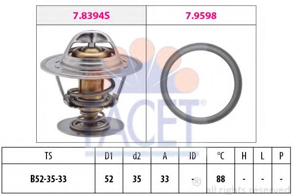 FACET 7.8394 Thermostat, coolant